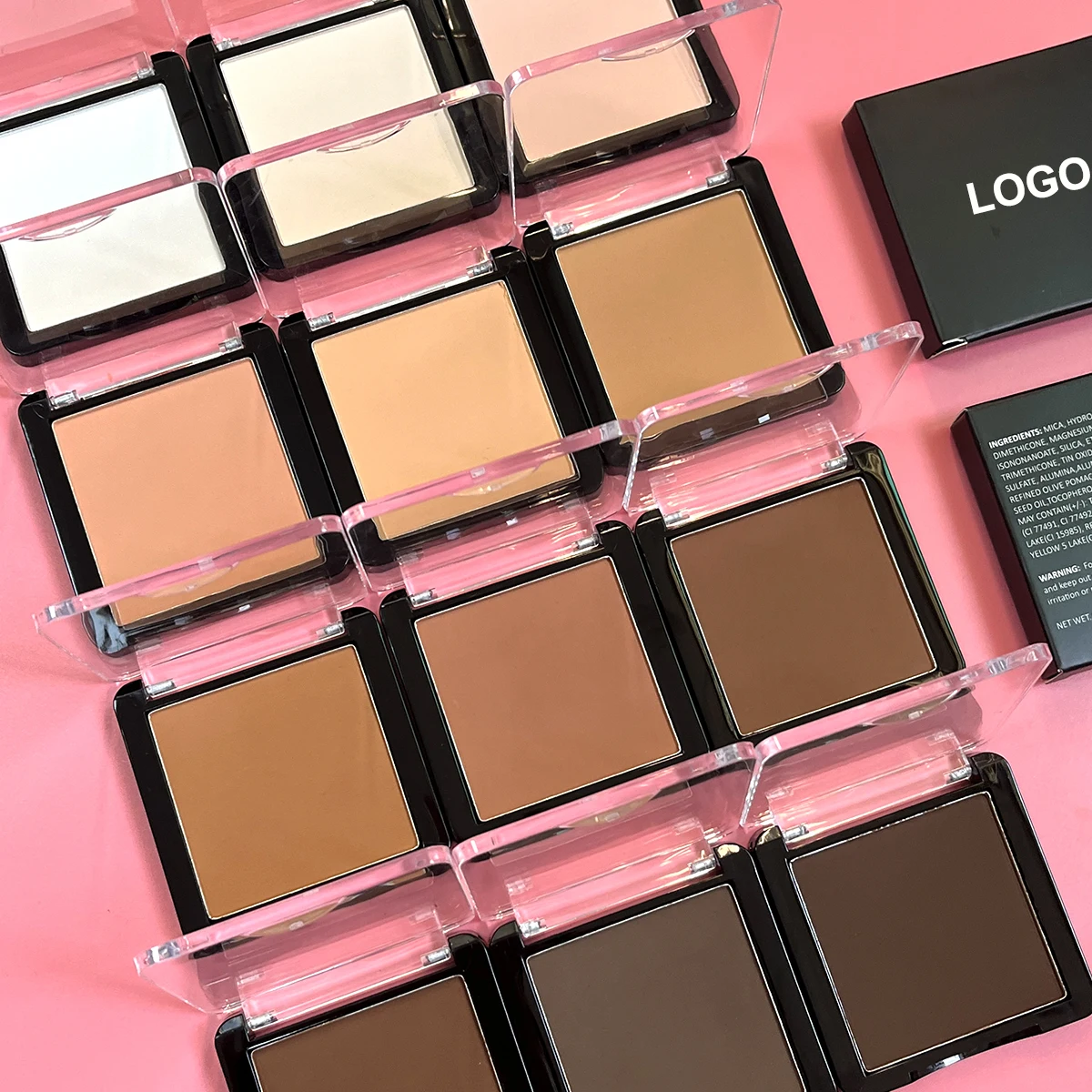 Oem customized private label waterproof face contouring powder matte nude vegan makeup pressed powder