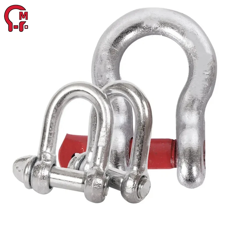 HLM G210 Us Type Screw Pin Lifting 3/4 D Shackle Carbon Steel Forged Anchor Chain Marine G210 Bow Shackle