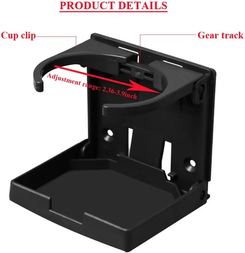 Adjustable Folding Drink Cup Holder with Screws Universal Bottle Holder for Marine Boat Caravan Car Trucks RVs Vans