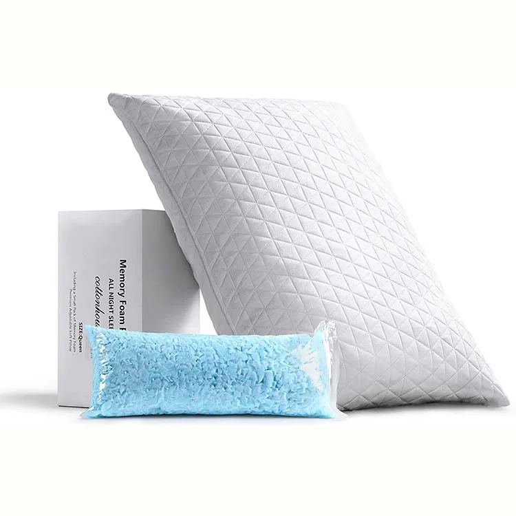 
 Cost-effective 2 pieces of shredded memory foam hotel pillows for a comfortable sleep  