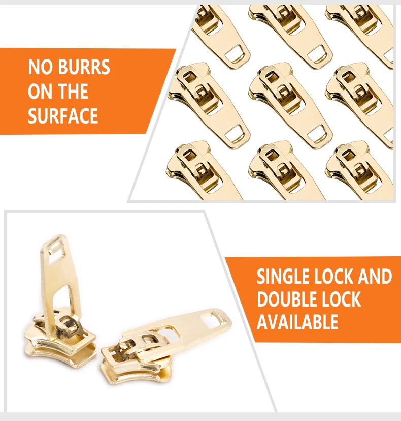 Professional YG Metal Slider Zip Runner YG Slider Puller For Jeans Custom Made Zipper Pull Body Auto Lock YG Zipper Head Slider