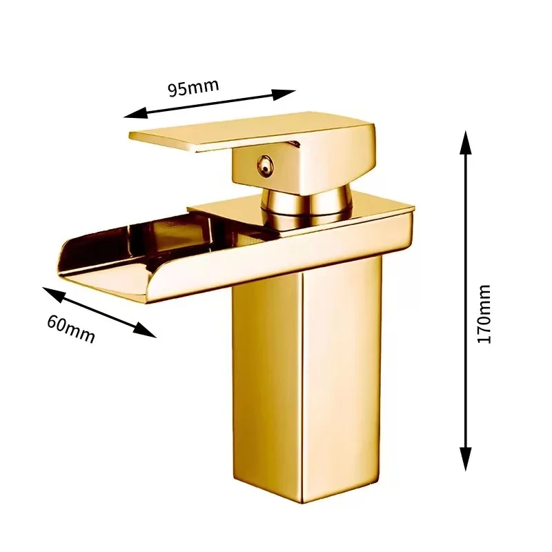 Brass Stainless Steel Bathroom Bend Variety Of Color Washer Waterfall Basin Tap Basin Faucet
