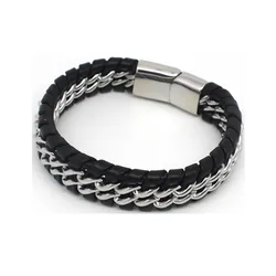 Yudan Jewelry New Model Mens Bracelet leather and gold bracelet