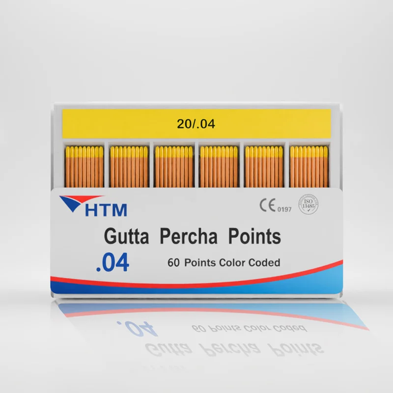 HTM Dental Consumables Materials Factory 04 15-40 Taper GP High Precision Gutta Points Achieving Apical Fit Without Trial