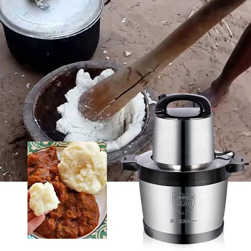 In stock meat and vegetable chopper fufu pounding machine yam pounder machine 6L capacity home use electric meat grinder