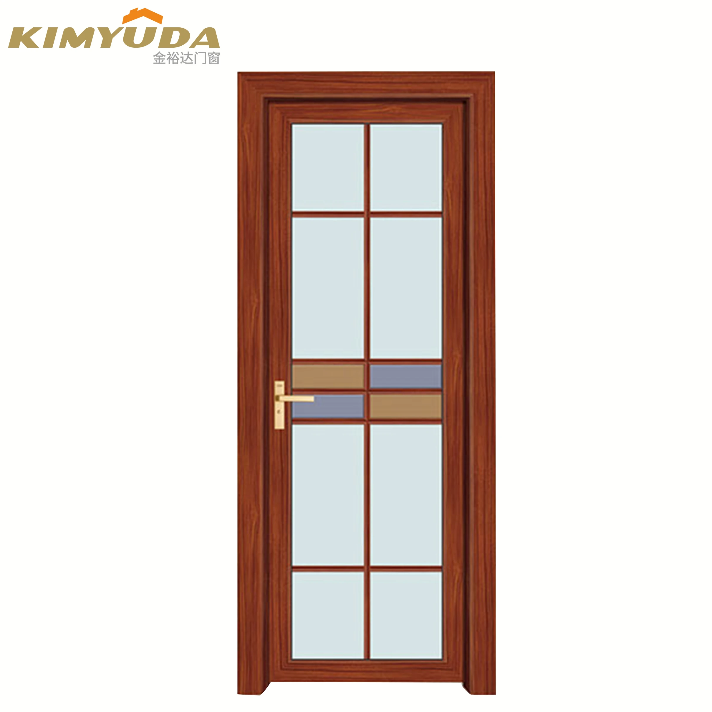 JYD Glass Partition Screen Corrugated Modern Living Room Narrow Frame Swing Door Bathroom Kitchen Swing Door