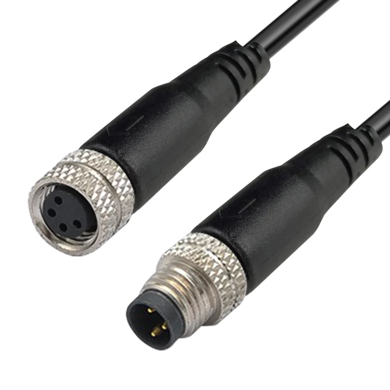 m8 male connector to board m8 clamping knob female m8 vertical female 3pin smt m8 connector cable