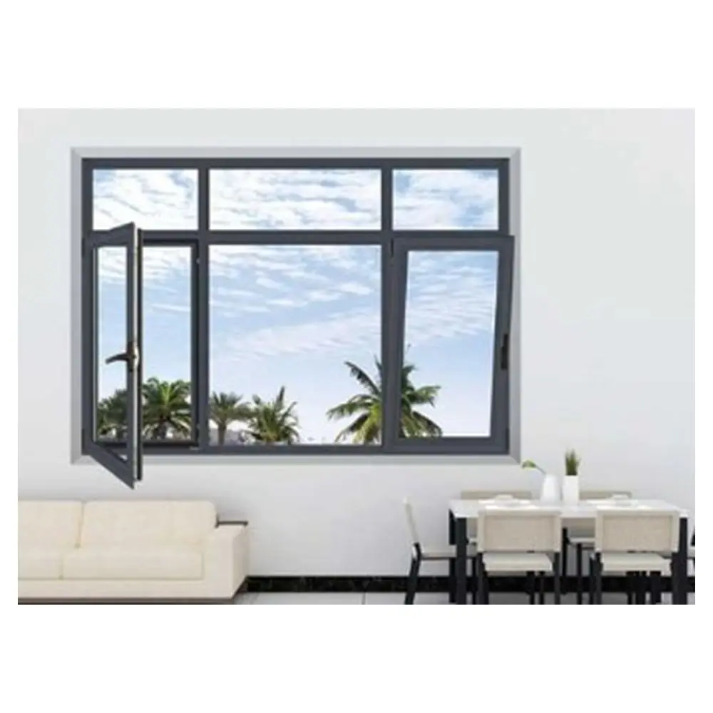 Prima industry Aluminium swing windows and door design usa white  triple sliding balcony swing window with sash