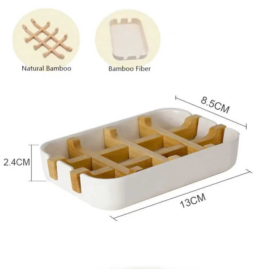 NO PLASTIC Biodegradable Soap Holder For Kitchen Home Bathroom Soap Dish Dishes Wood White Black Soap Dishes