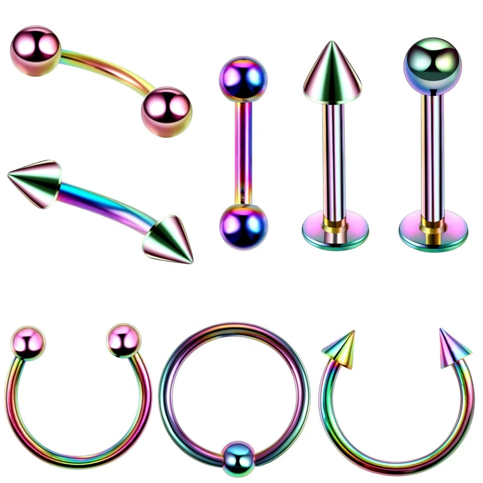 Hot Sales BCR Nose Ring Ear Piercing Ear Septum Nipple Ring Body Piercing Jewelry Stainless Steel Engagement Rings for Women