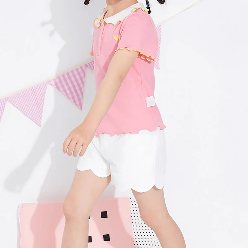 
Children beautiful KID pink Color cotton Custom Short Sleeve T shirt 