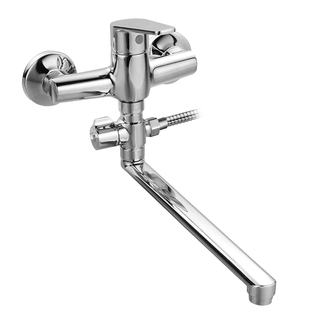 (OB8256-5F)Boou хорошие продажи настенный одной ручкой латуни ванной смеситель для ванны с длинным носиком