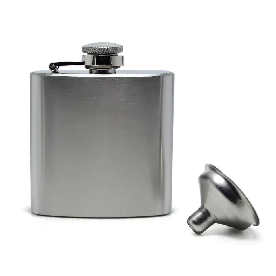 wholesales 6oz High Quality Classic Style Stainless Steel Liquor Alcohol Flask Square Wine Bottle whiskey Hip Flask