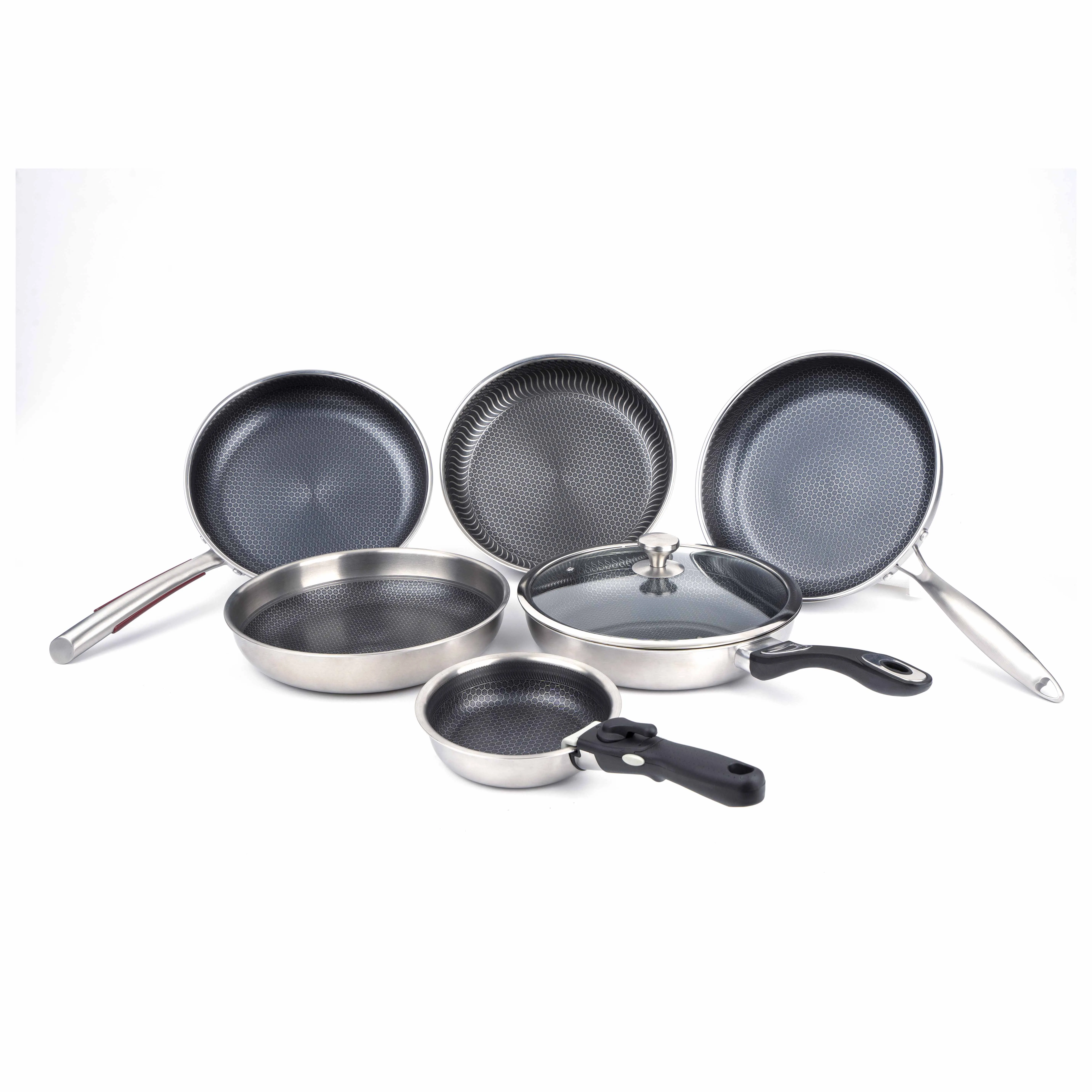 Wholesale Kitchen Custom Korean Kitchen 18/8 Tryply Non Stick Honeycomb utensils stainless steel cooking tools sets