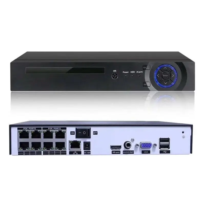 CCTV Camera System H.265 8CH 48V POE NVR Xmeye P2P For 5MP 4MP 2MP IP  Network Video Recorder