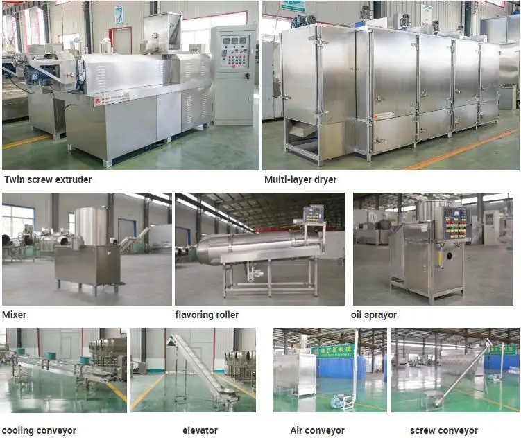 100-150 KG/H Pallet food snack extruder processing line industrial corn puffs cheese ball corn snacks making machine