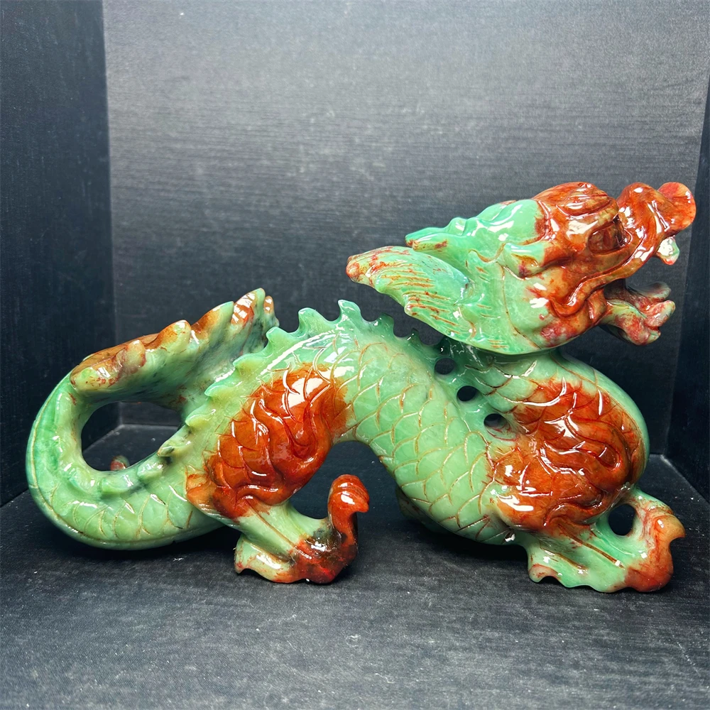 Customization carving wholesale Crystal Crafts new product Stone Xiuyu dragon sculpture For feng shui for Gift