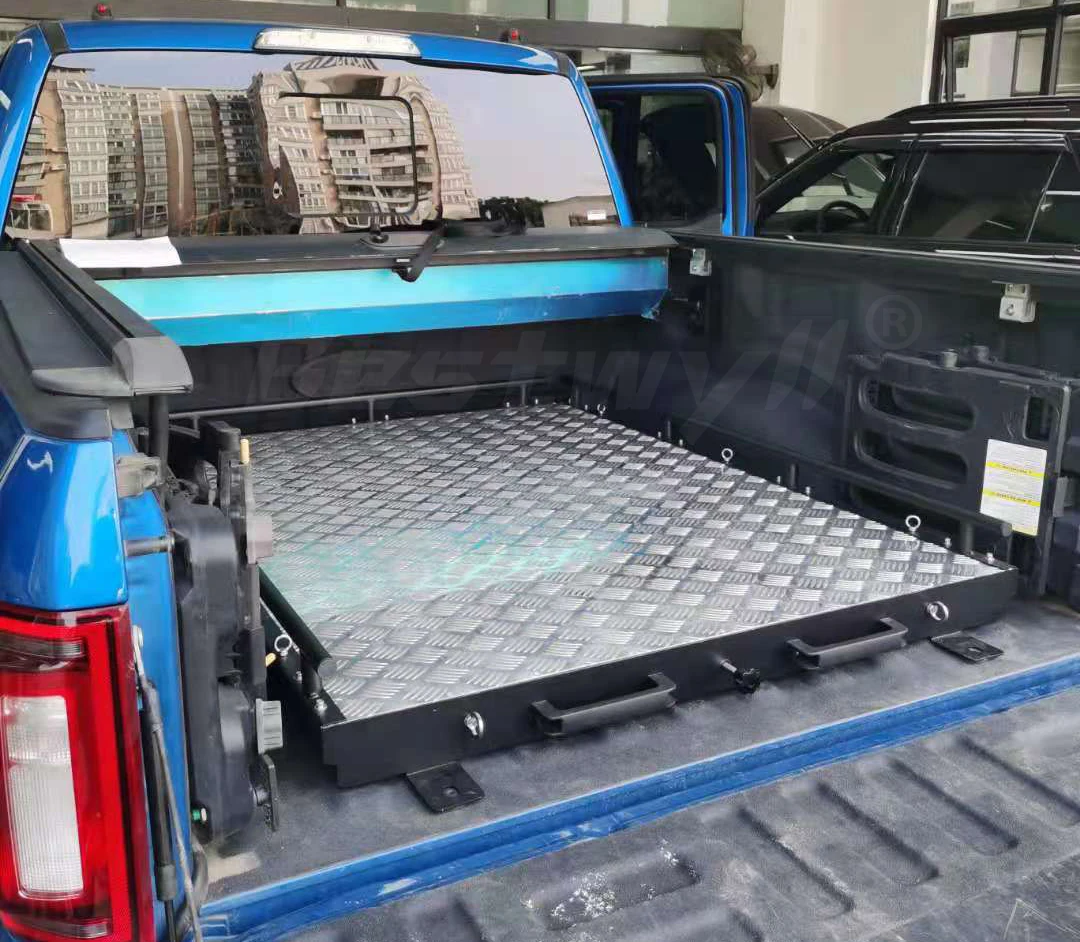 BESTWYLL 4X4 Accessories Car Ute Drawer Vehicle Sliding Tray Pick Up Bedslide Truck Cargo Slide Bed Slider For Ford F150 Raptor