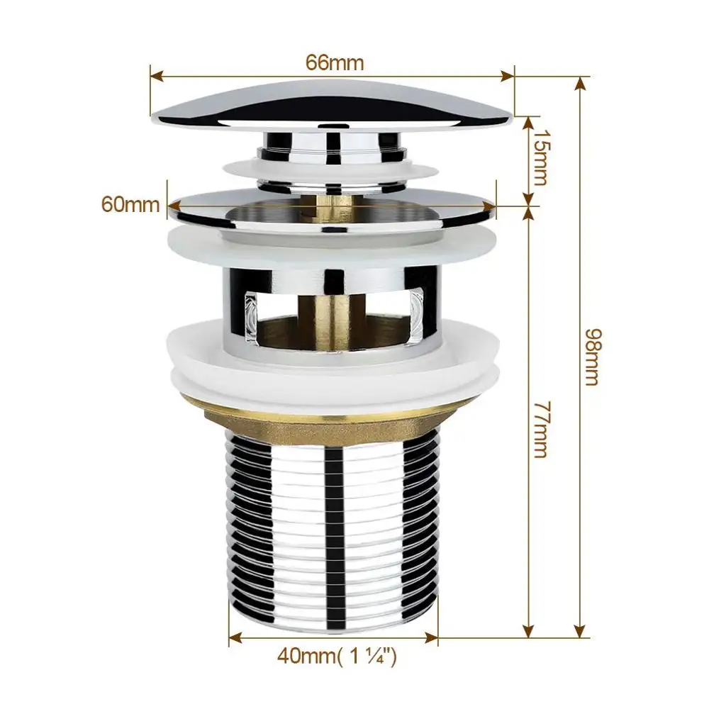 Кран для раковины, кран для раковины, сточной Кнопка нажмите Clack всплывающие с переполнения