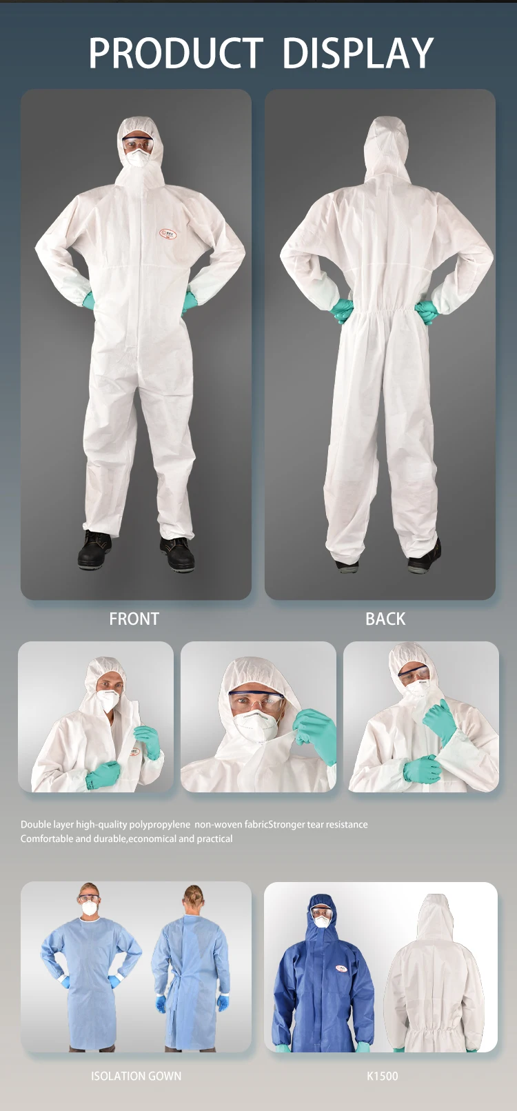 anti static disposable work coverall body protection disposable coveralls