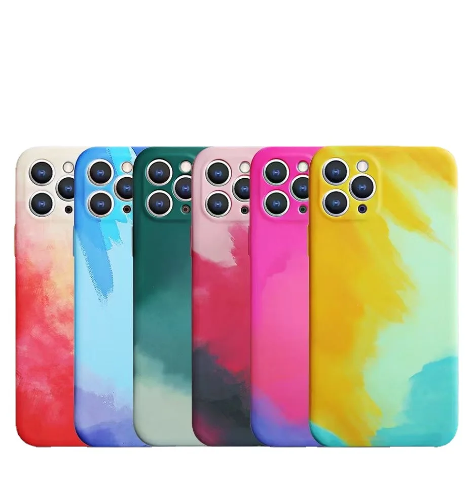 Custom Fashion Doodle Watercolor Water Stickers Soft Shell Anti-fall Shockproof Phone Case for iPhone 13 Pro Max