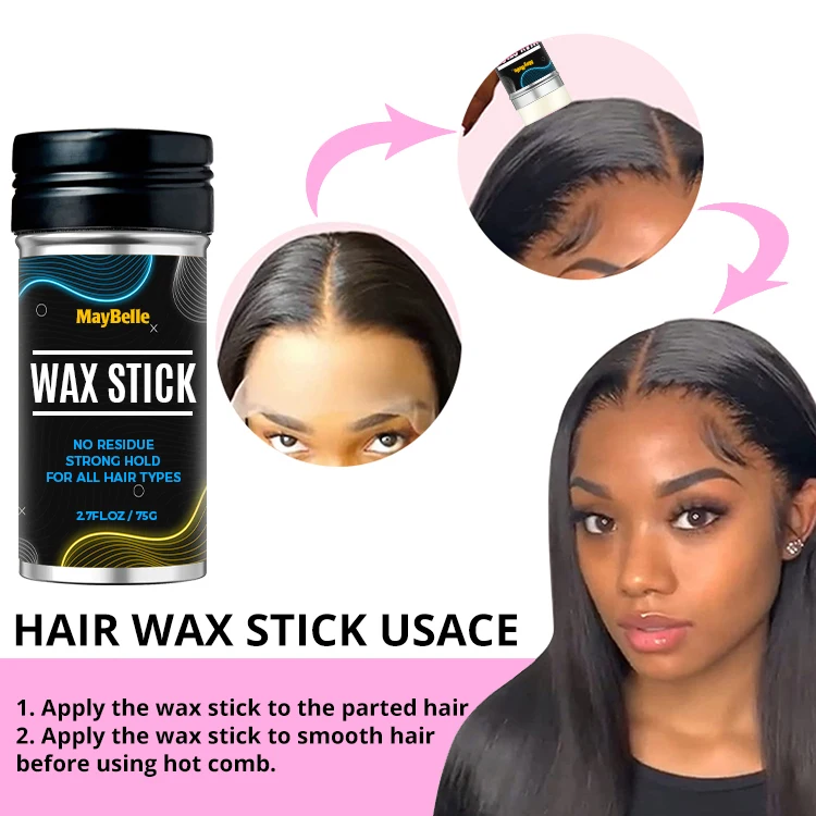 Factory Private Label Hair Smoothing Stick Sleek Polish With Edge Control Strong Hold Wax 2.7oz