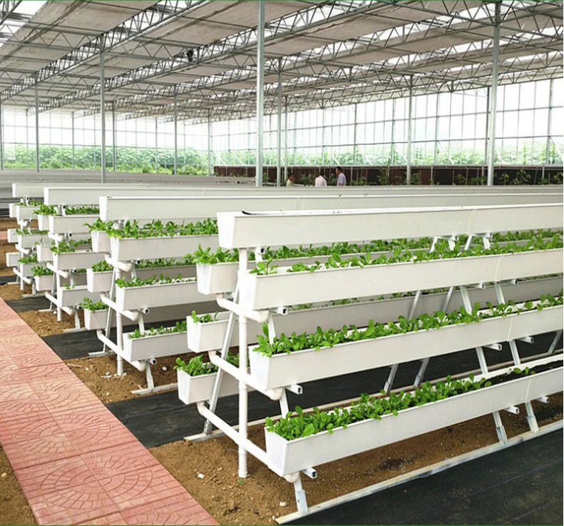PVC Greenhouse Agricultural Hydroponic Strawberry Growing Systems Cultivation Plastic Gutter