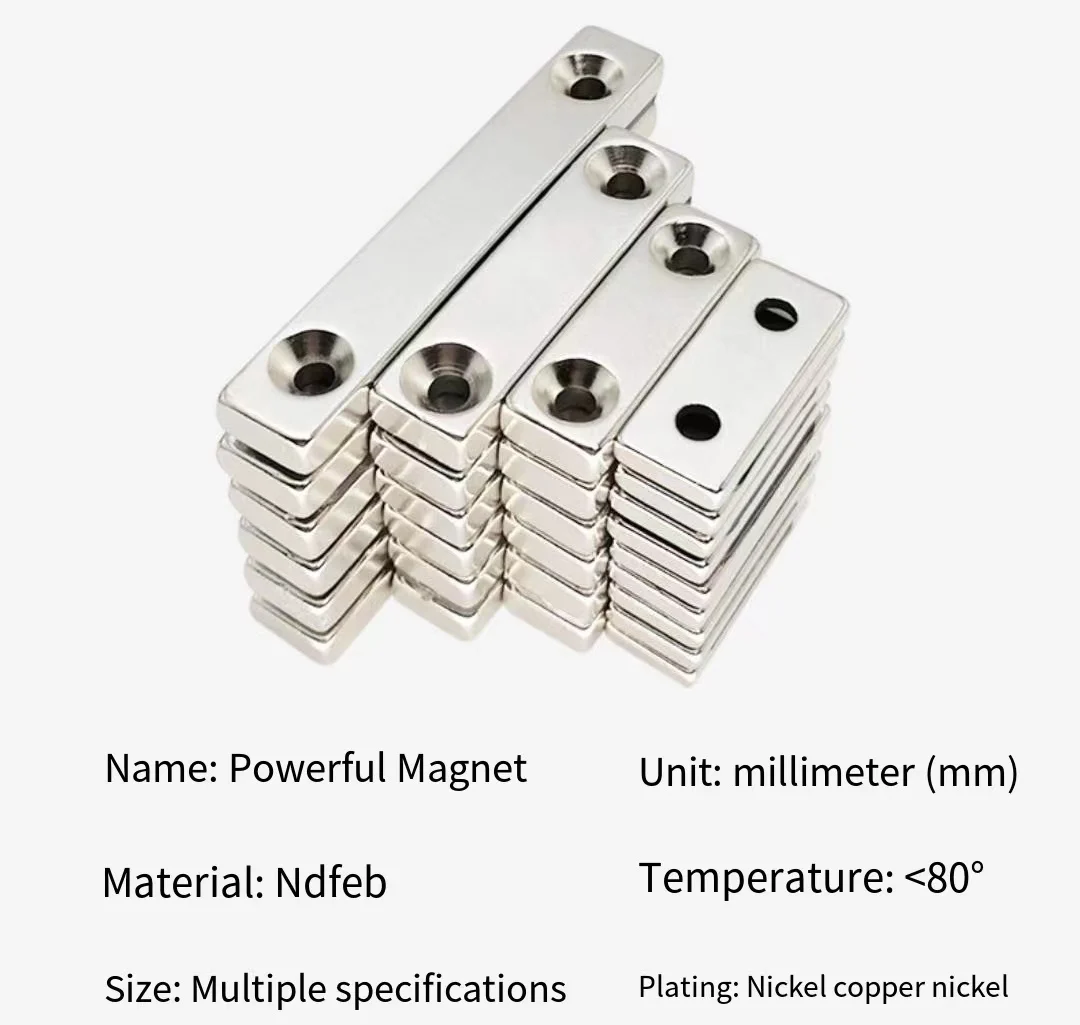 Countersunk Magnetic Materials Super Nickel Strong Magnet Block Magnets N52M N52H N52SH Countersunk Neodymium  Magnet 10mm