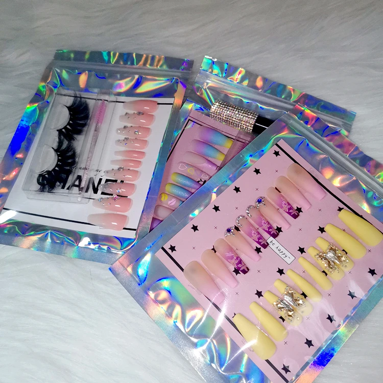China Professional Manufacture press Nail Boxes wholesale High Quality Press On Nails False nails holographic set