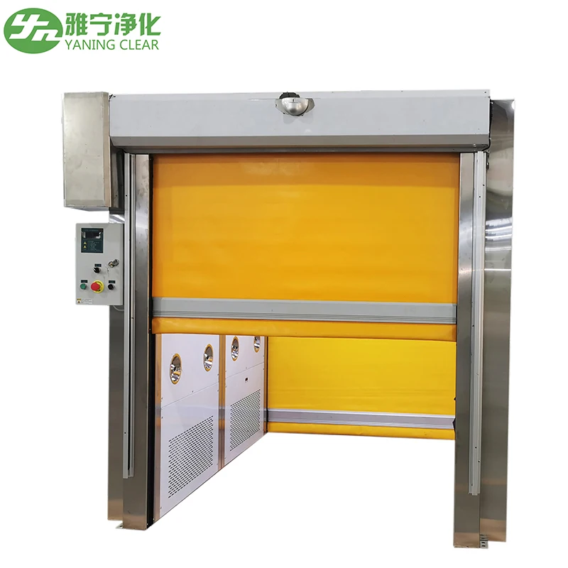 YANING Infrared Sensor PVC Roller Shutter Door HEPA Filter Goods Cargo Air Shower for Cleanroom Manufacturer