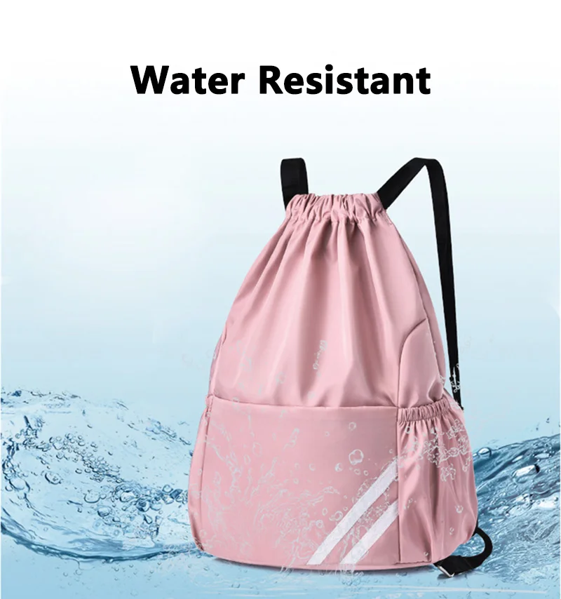 CPC Custom Logo Lightweight Waterproof Folding Sport Gym String Bag Drawstring Backpacks for Swimming