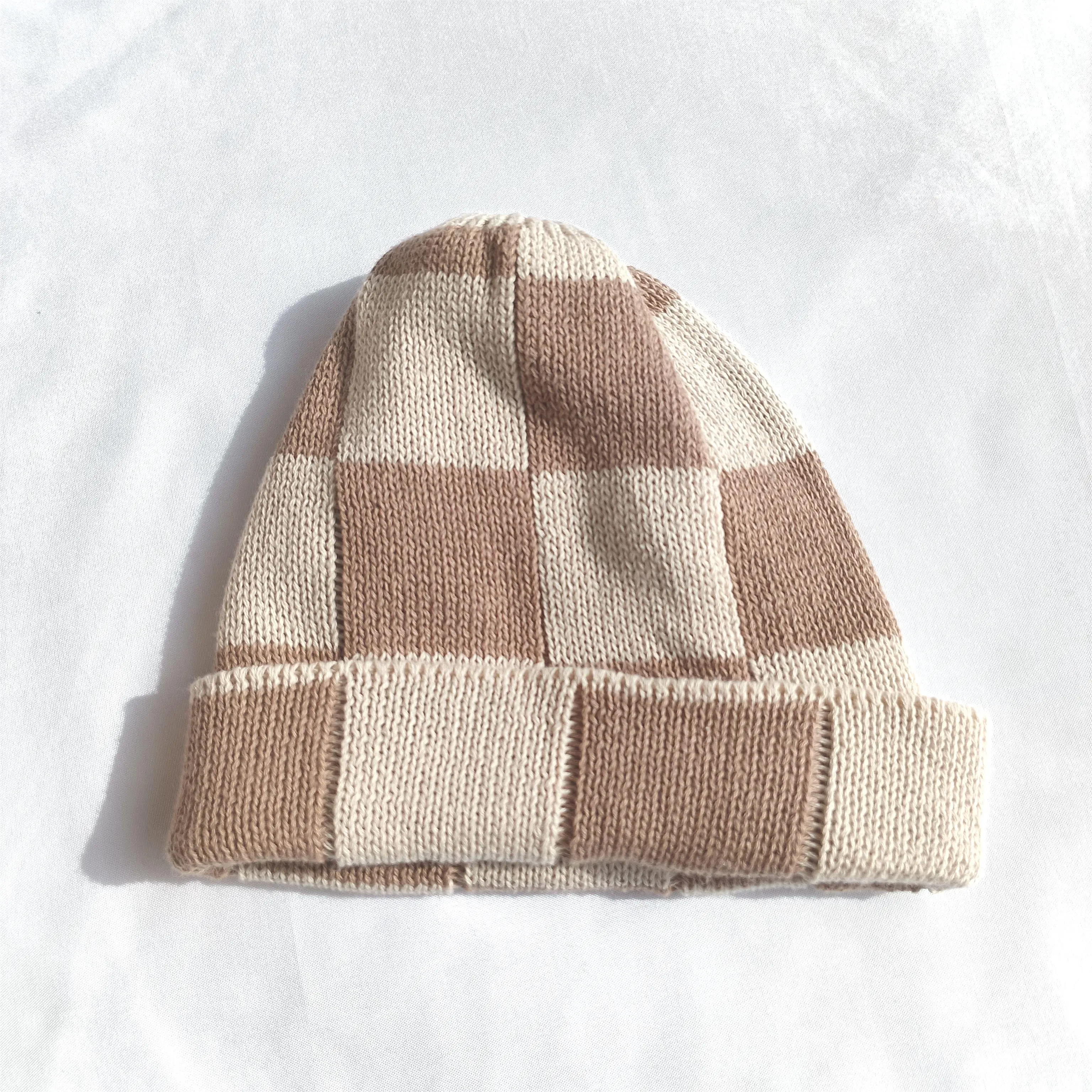 Детская Вязаная Шапка-бини из 100% хлопка