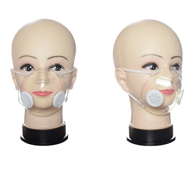 
Skin-friendly silicone transparent maskes with air filter adult dust face maskes 