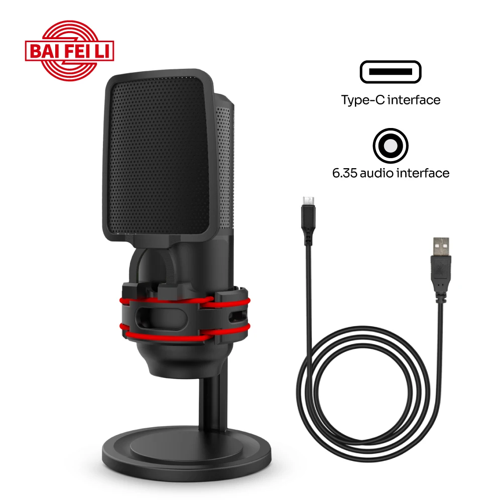 OEM Factory Gaming Mic Lap Hot Selling USB Condenser Microphone Desktop Microphone For Gaming Conference, High quality Mic