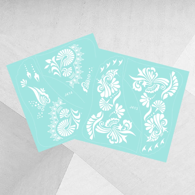 OEM New Product Colorful Body Painting Art Disposable Semi Permanent 3D Disposable White Waterproof Lace Henna Temporary Tattoo