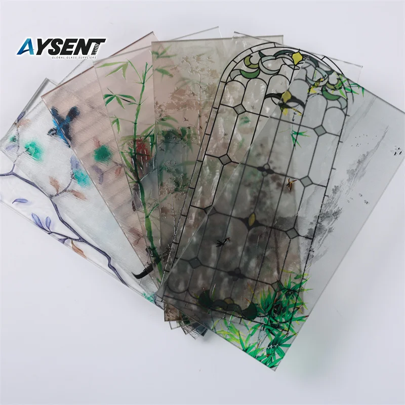 Color Pattern Printed Tiffany Window Decorative Glass Domes Bird-embroidered Church Stained Glass Decoration Flat Solid 3mm-12mm