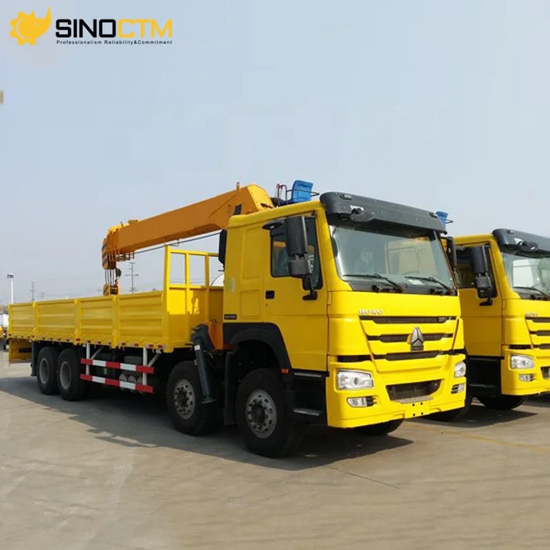 Sinotruk Howo 8x4 12-Wheel 31 Ton Cargo Truck with 16 Ton Hydraulic Telescopic Boom Crane