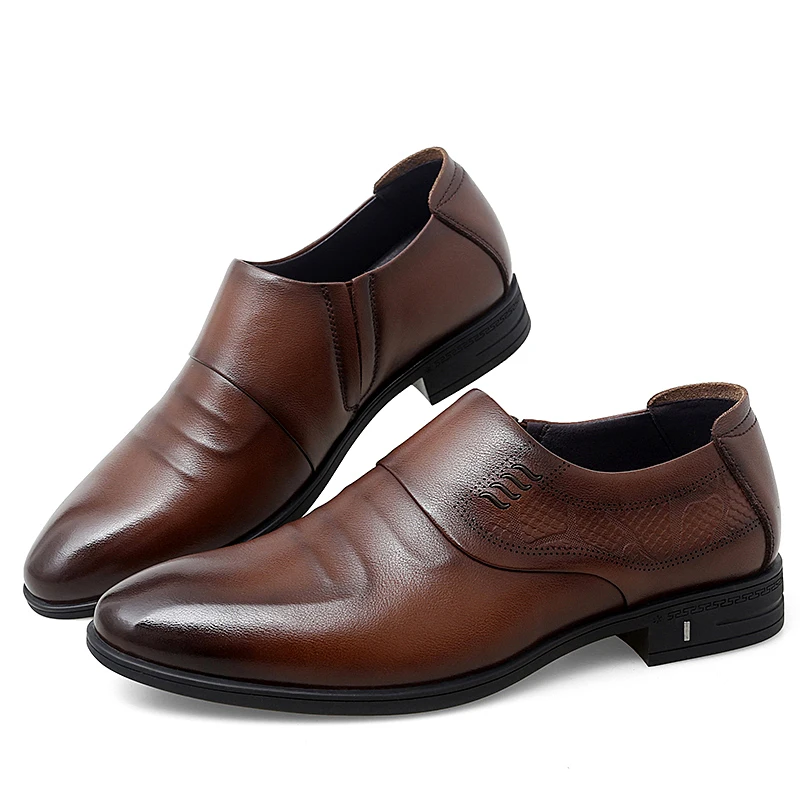Exquisite Workmanship Mens Dress Shoes Oxford Genuine Leather with Delicate Stitches Men Black Lace Custom