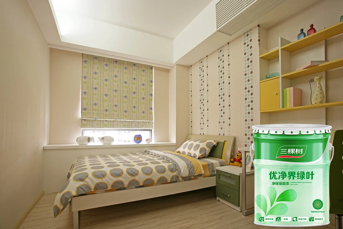 3trees Interior Emulsion Paint Superior Home Green Leave Odorless Wall Paint