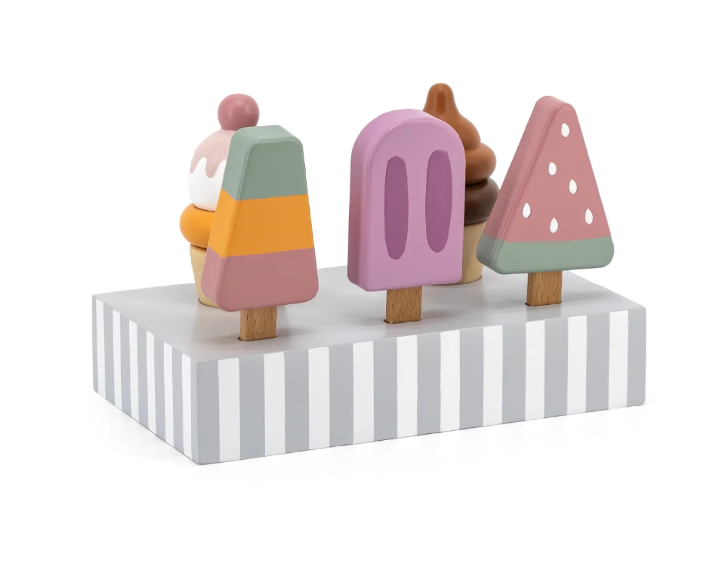 VIGA ins style wood ice cream trolley toy Dessert Candy Cart for Baby role-playing game toys