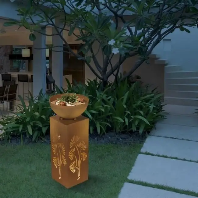 
Decorative Metal Columns Large Plant Pots For Sale Outdoor Balcony Pot Solar Lighting And Tray Iron Stand Rectangle Plants 