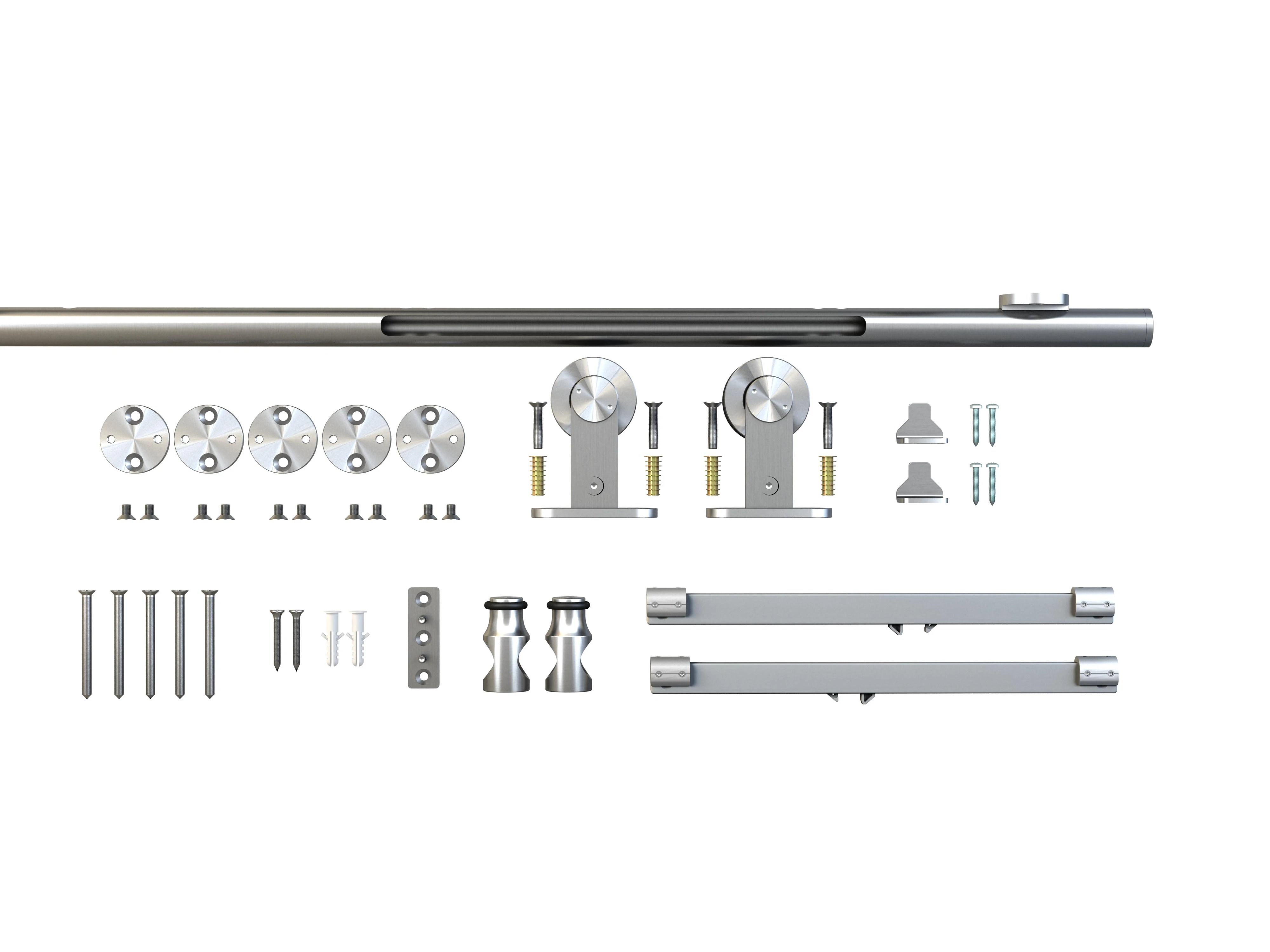 Stainless Steel Aero Sliding Barn Door Hardware Kit