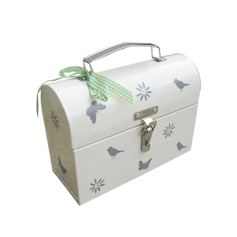 Wholesale 2 Layers Stainless Steel Metal Vintage Dome Lunch Tin Box With Handle Children Tin Lunch Box