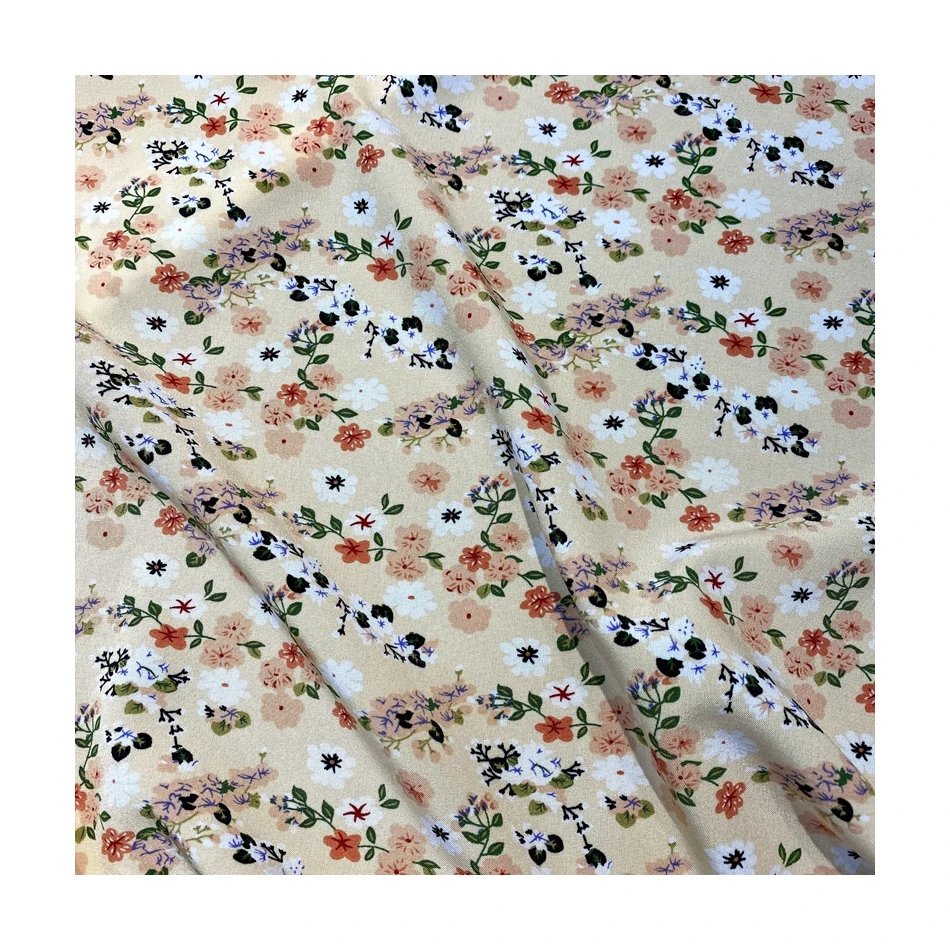  Elegant water resistant fabric 100D four way stretch floral printed fabrics for woman wedding dresses polyester