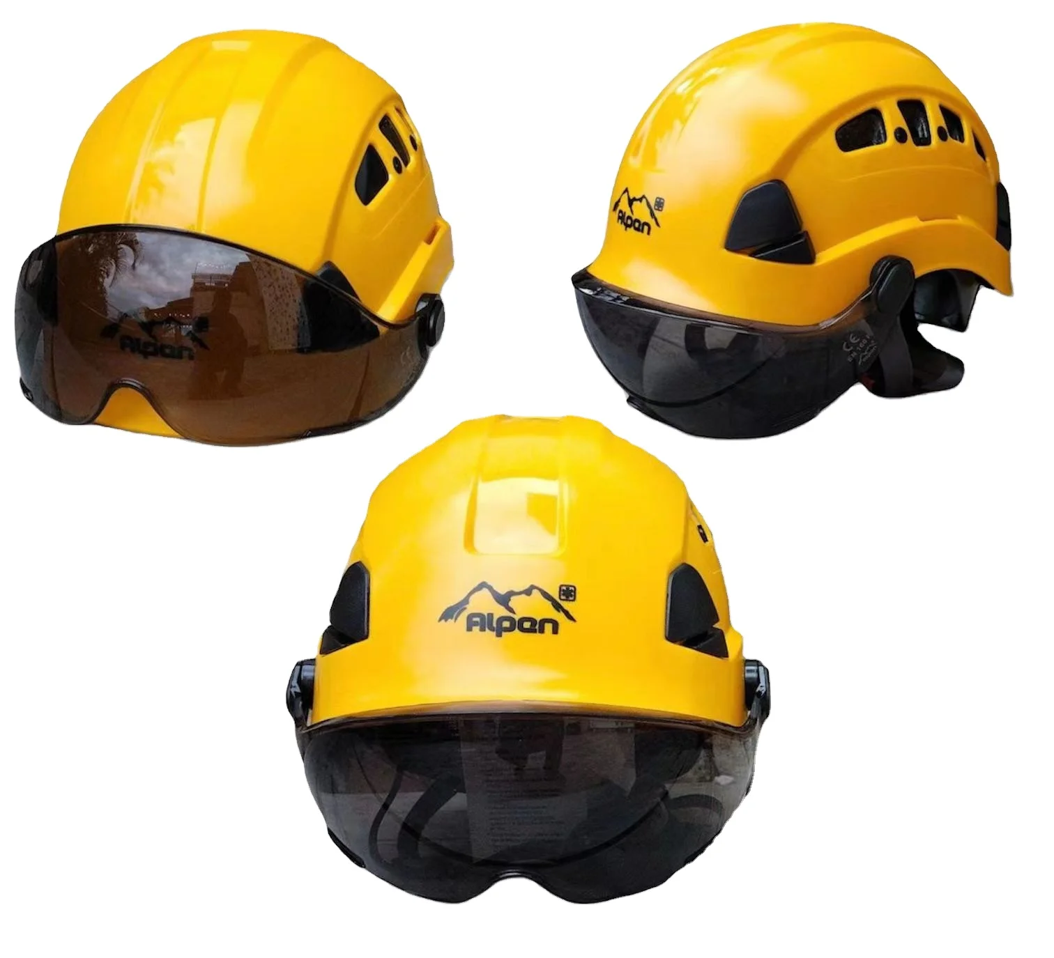 Factory directly ANSI Type I Class E rescue rock Climbing Electrically Insulating CE safety helmet with safety goggle