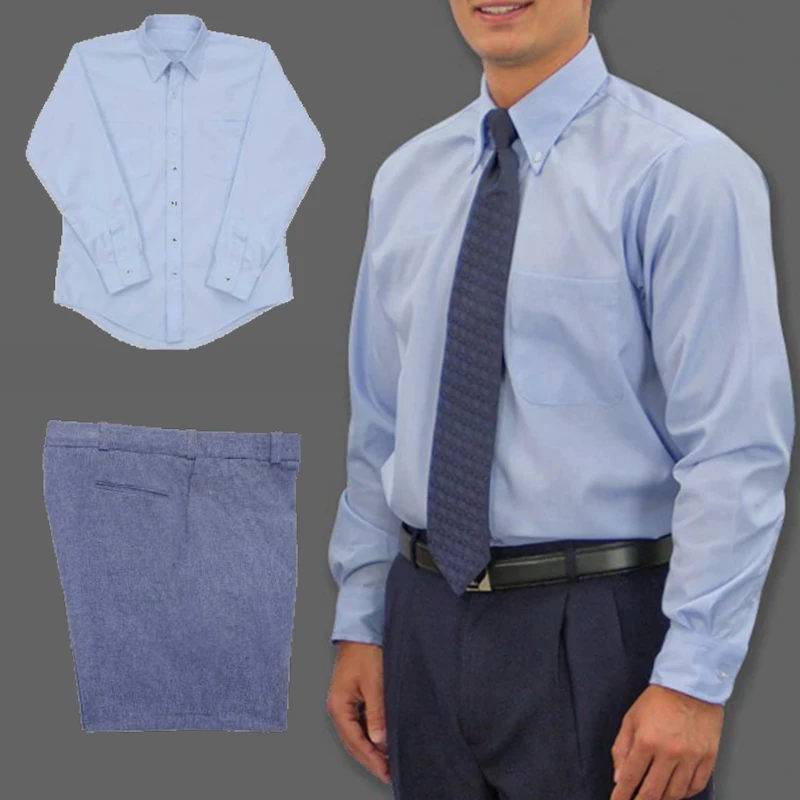 High End Light Blue Postman Costumes Uniform Custom Formal Working UPS Postal Uniform For Wholesale