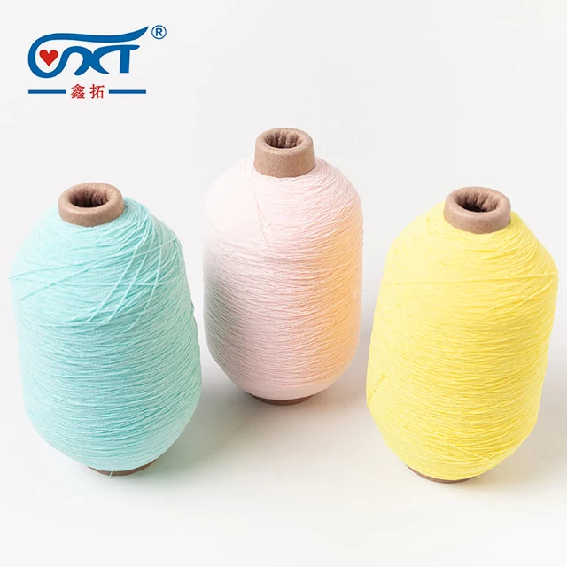 90# 100# DCY Yarn Wholesale Rubber Covered Polyester Dope Dyed Yarn