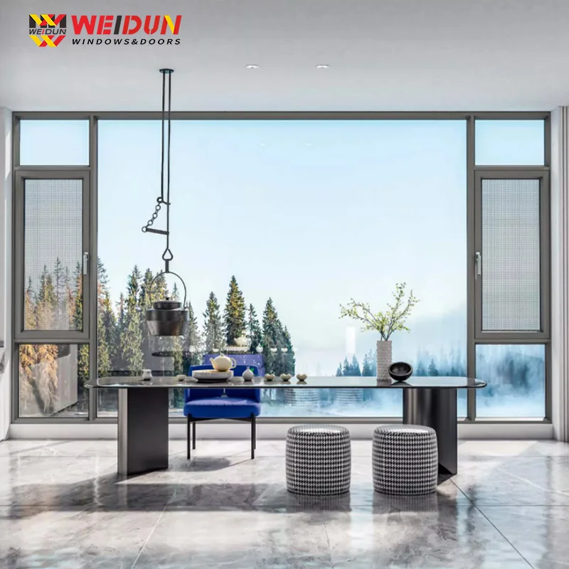 Panoramic French window, balcony window, customized VF80