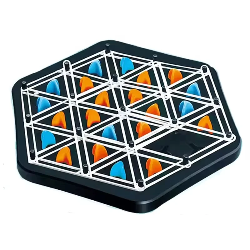 Hot selling desktop Chess Game Rubber Band Triangle Chess Chain Logic Thinking Board Game Toy for Office party and travel