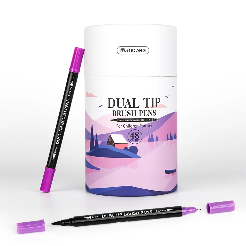 Mobee P-653-48 Hot selling durable watercolor professional art watercolor brush pen craft water color brush pens for boys girls